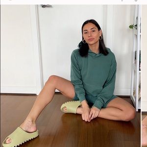 Cozy AF BF hoodie dark spruce green